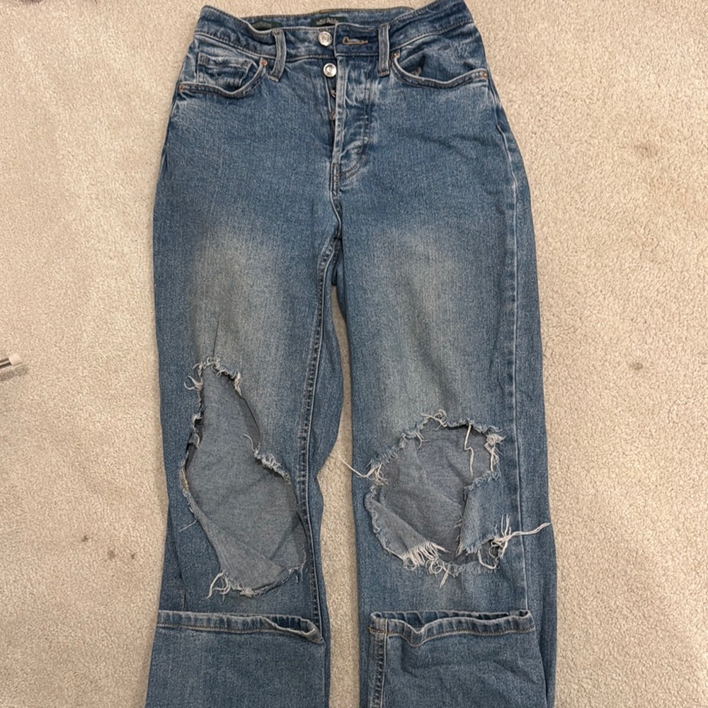 Distressed Blue Jeans